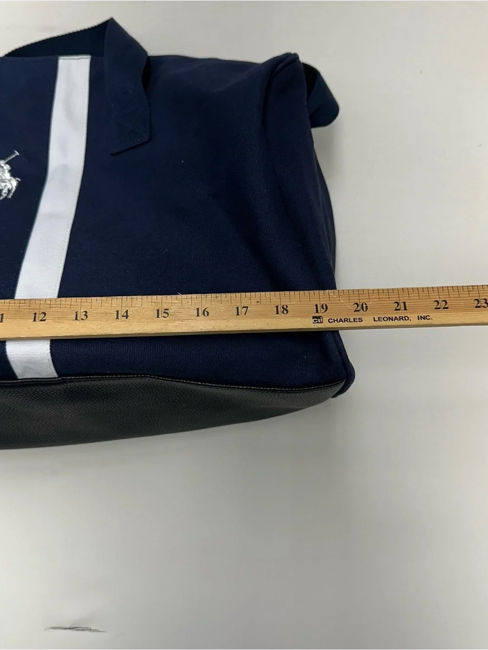 RALPH LAUREN Polo Navy Blue duffle Carry On Gym Bag Travel Weekender Bag